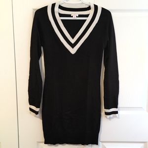 Black and white knit dress